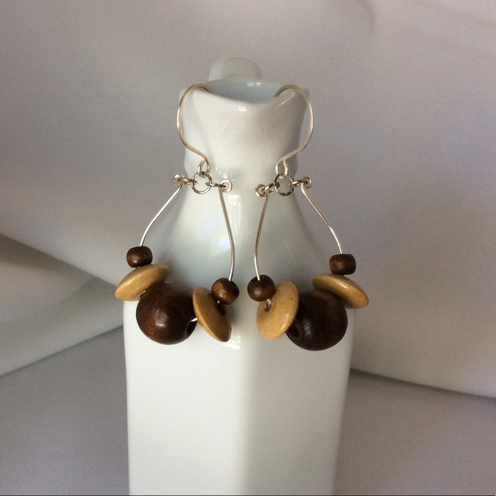 Moved to boutique 💕Handmade Wooden Bead Hoops